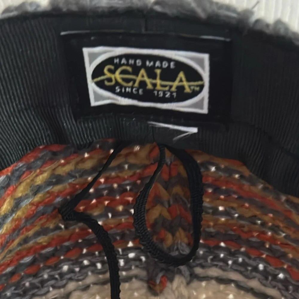 SCALA ~ Handmade Since 1921 Multicolor Women's Knit Hat w/Adjustable Head Tie